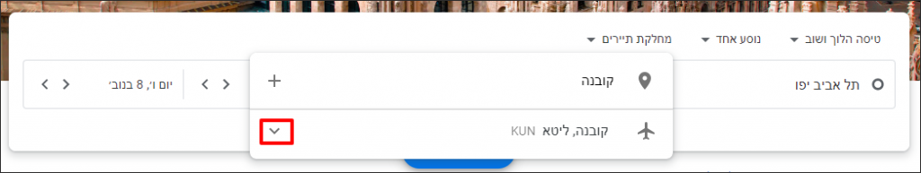 מדריך "גוגל טיסות" בעברית (google flights)